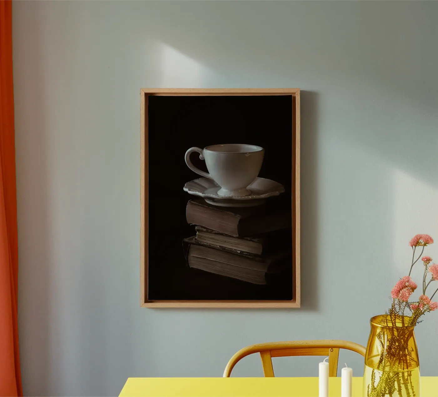 Tazza e libri tela da Aiden Garcia