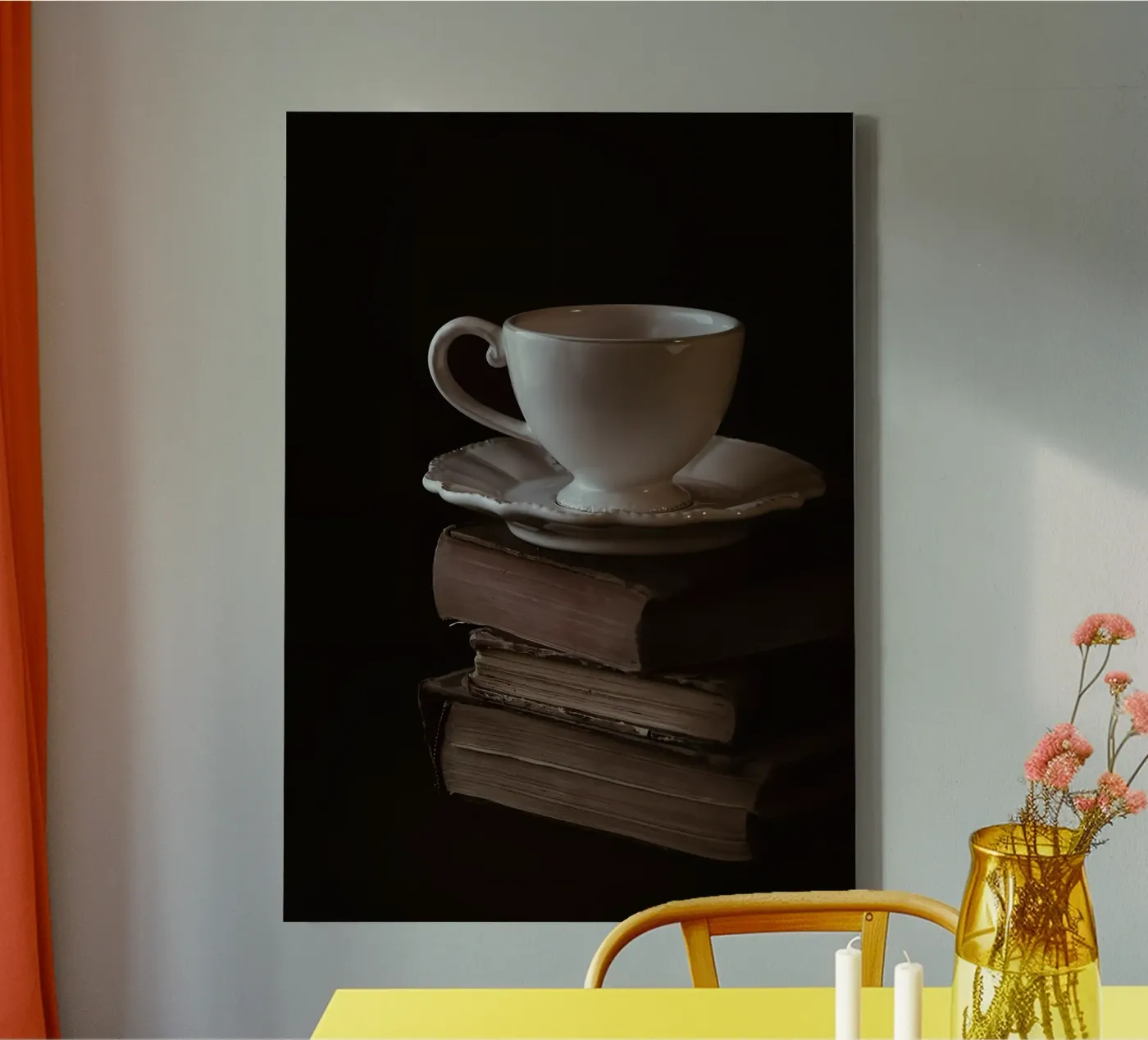 Tazza e libri tela da Aiden Garcia