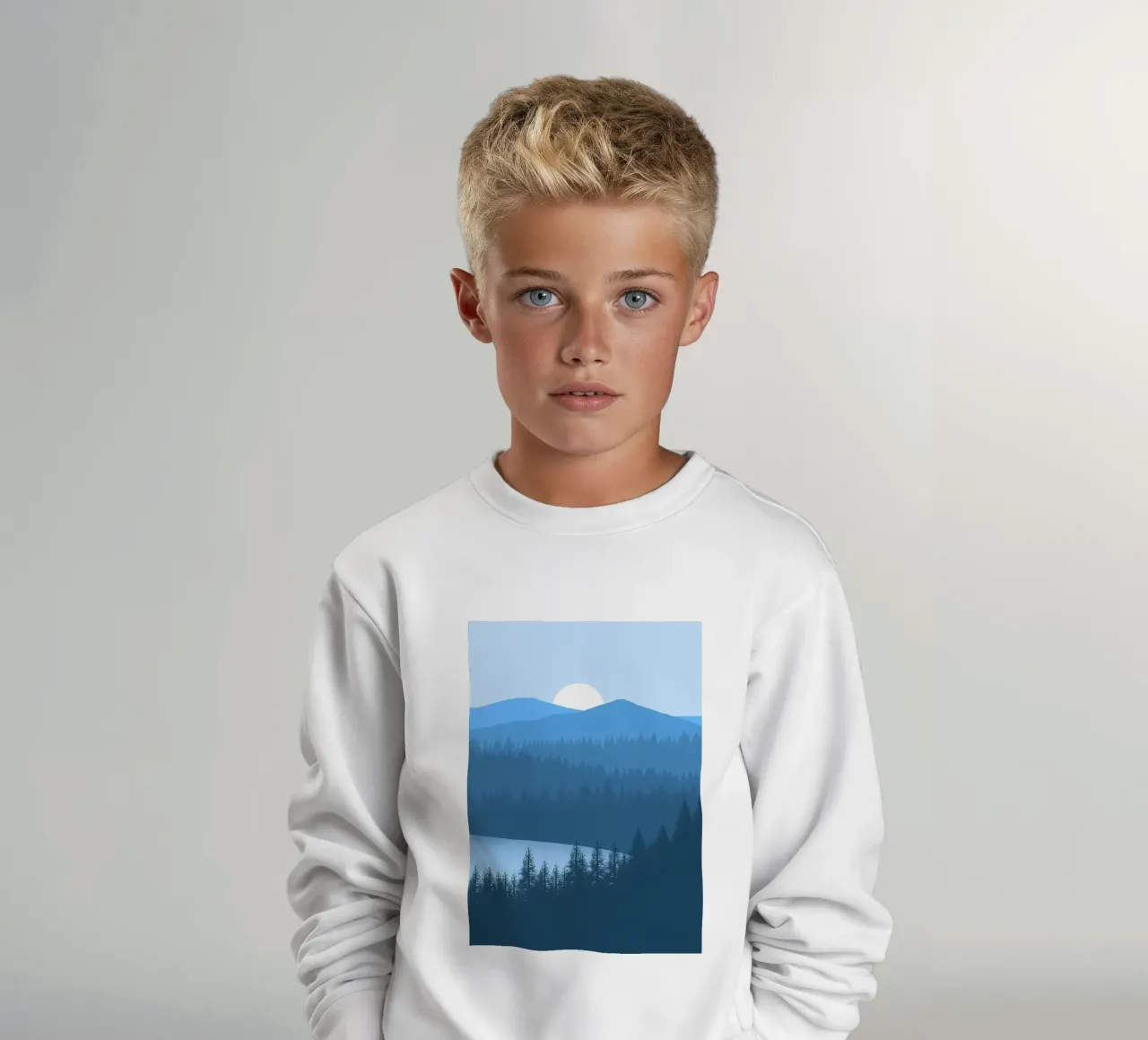 PAESAGGIO PIATTO MONTAGNA felpa bambino da Bartosz Powalka