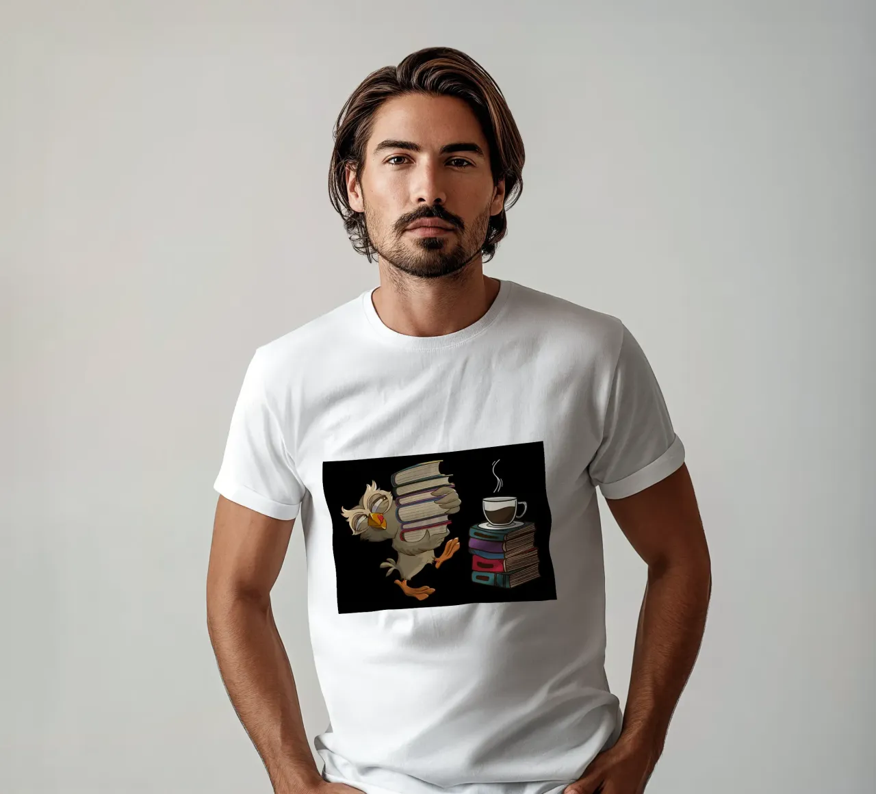 Caffè Gufo Lettura del libro t-shirt da Aiden Garcia