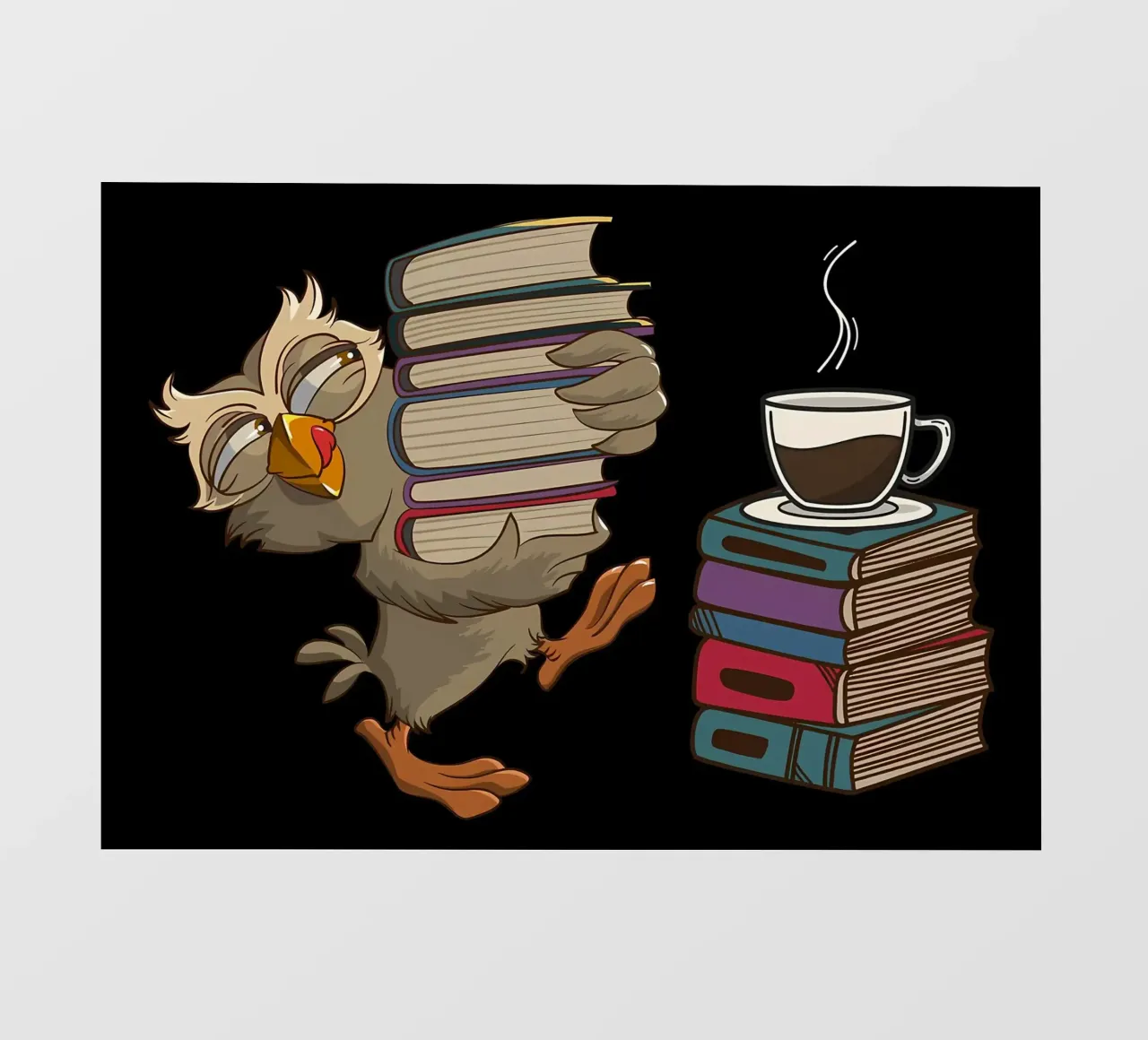 Coffee Owl Book Reading photo wallpaper by Aiden Garcia
