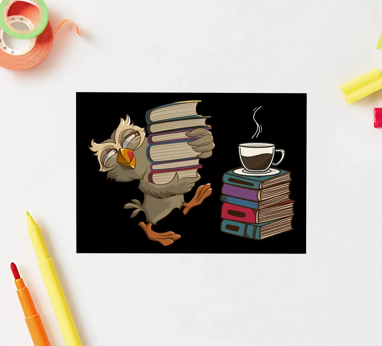 Coffee Owl Book Reading sticker by Aiden Garcia