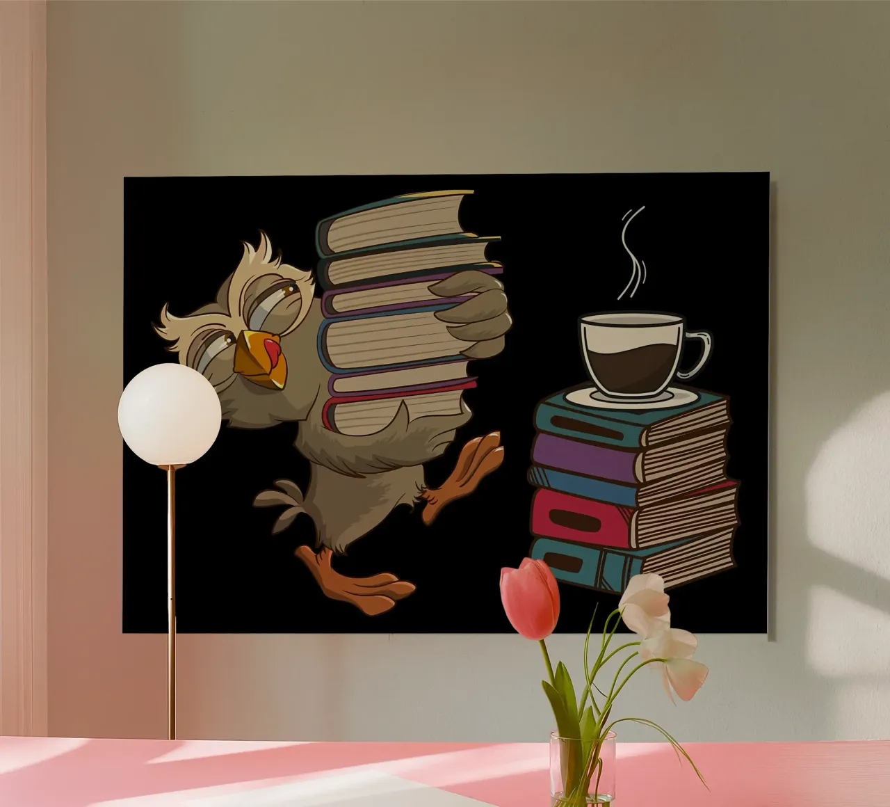 Caffè Gufo Lettura del libro alluminio dibond da Aiden Garcia