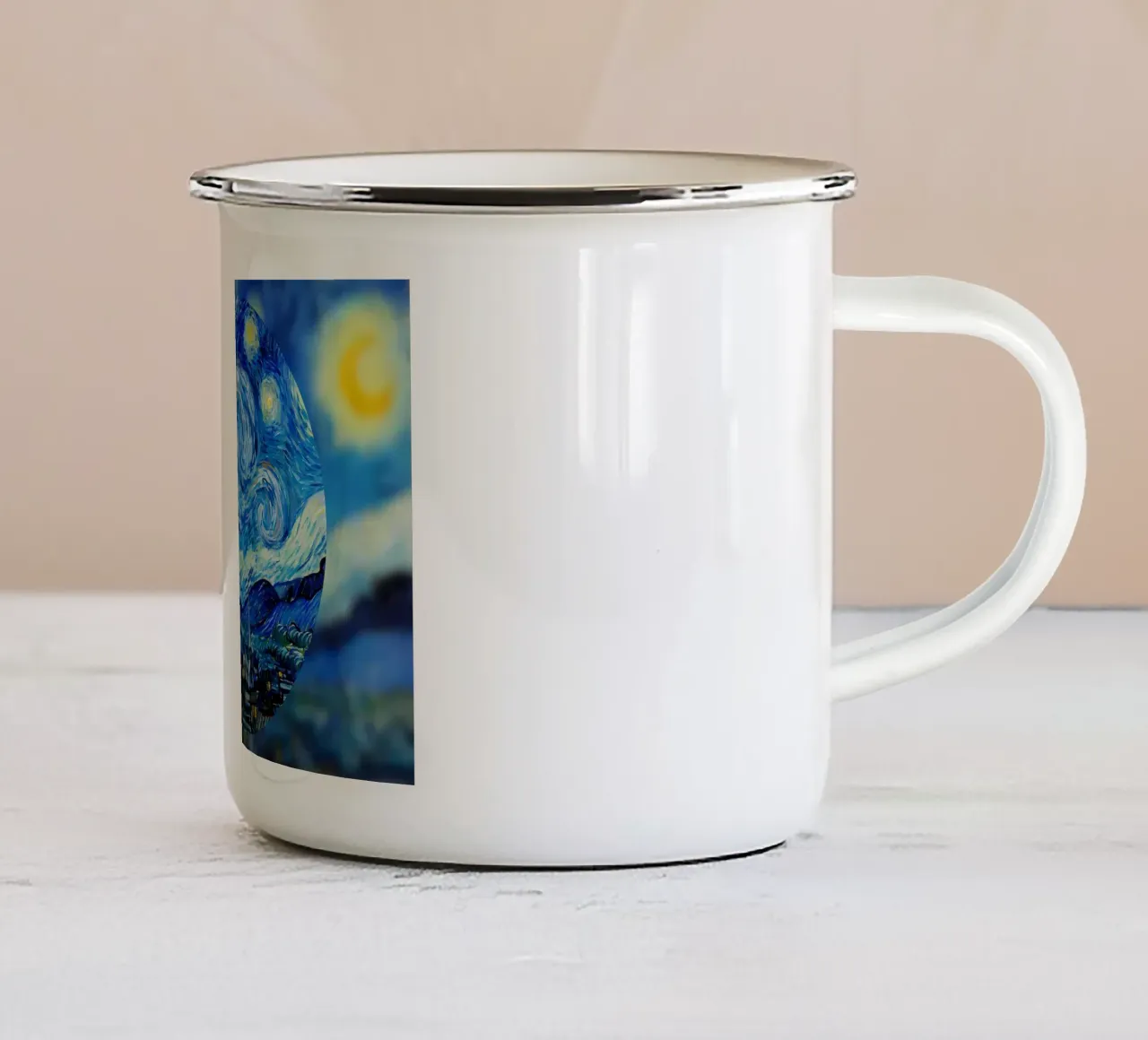 La notte stellata 1889 Gogh tazza in smalto da Adrian Patel
