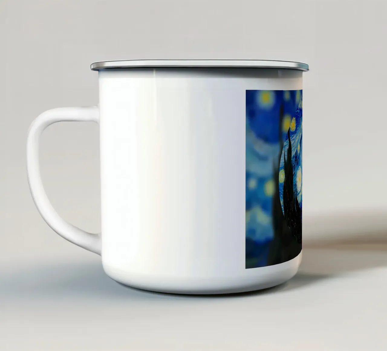 La notte stellata 1889 Gogh tazza in smalto da Adrian Patel