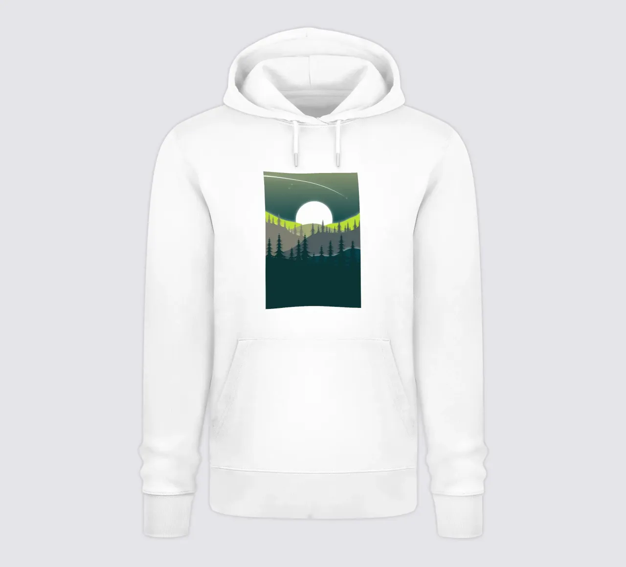 Paesaggio verde felpa con cappuccio da Bartosz Powalka