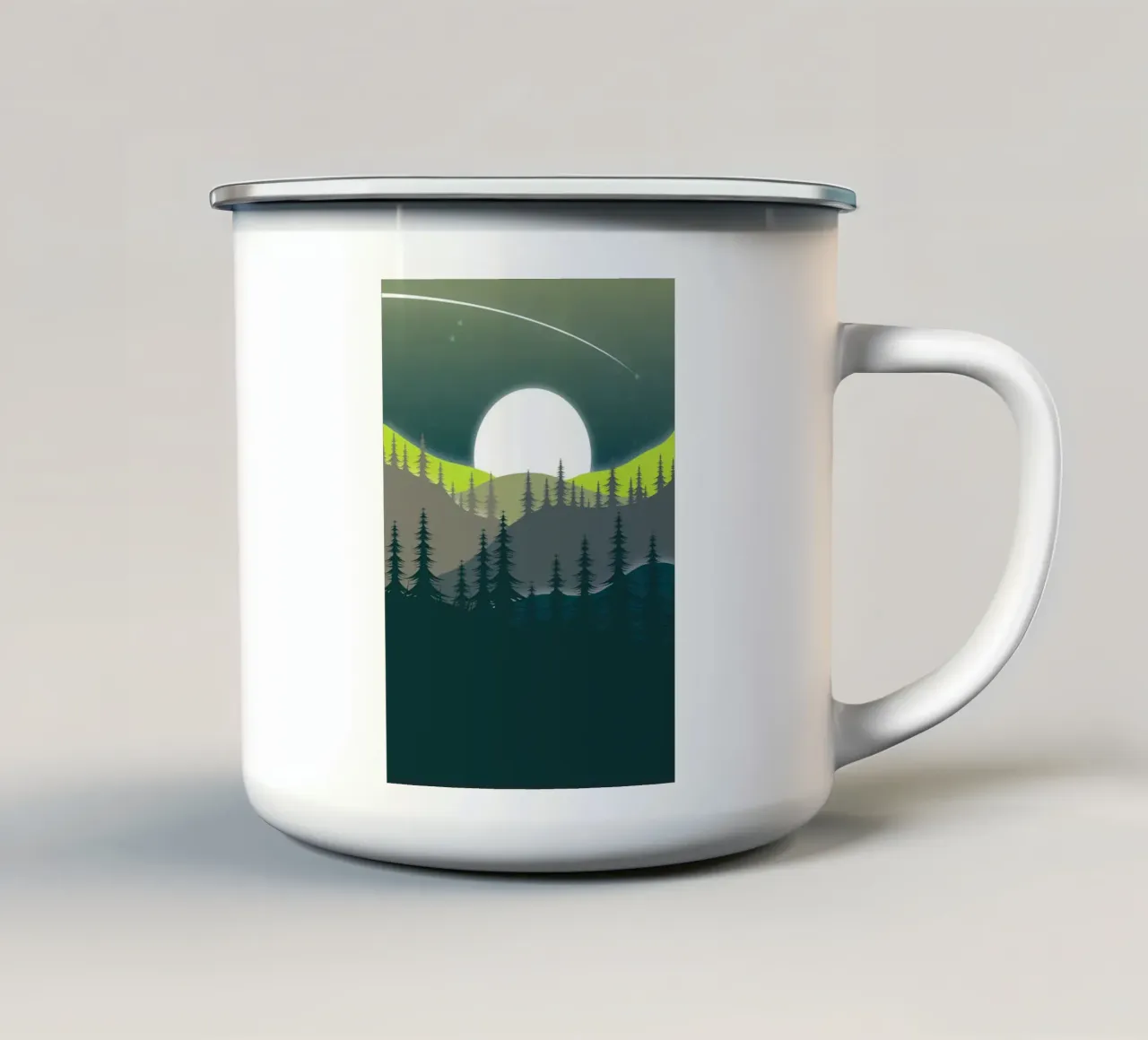 Paesaggio verde tazza in smalto da Bartosz Powalka
