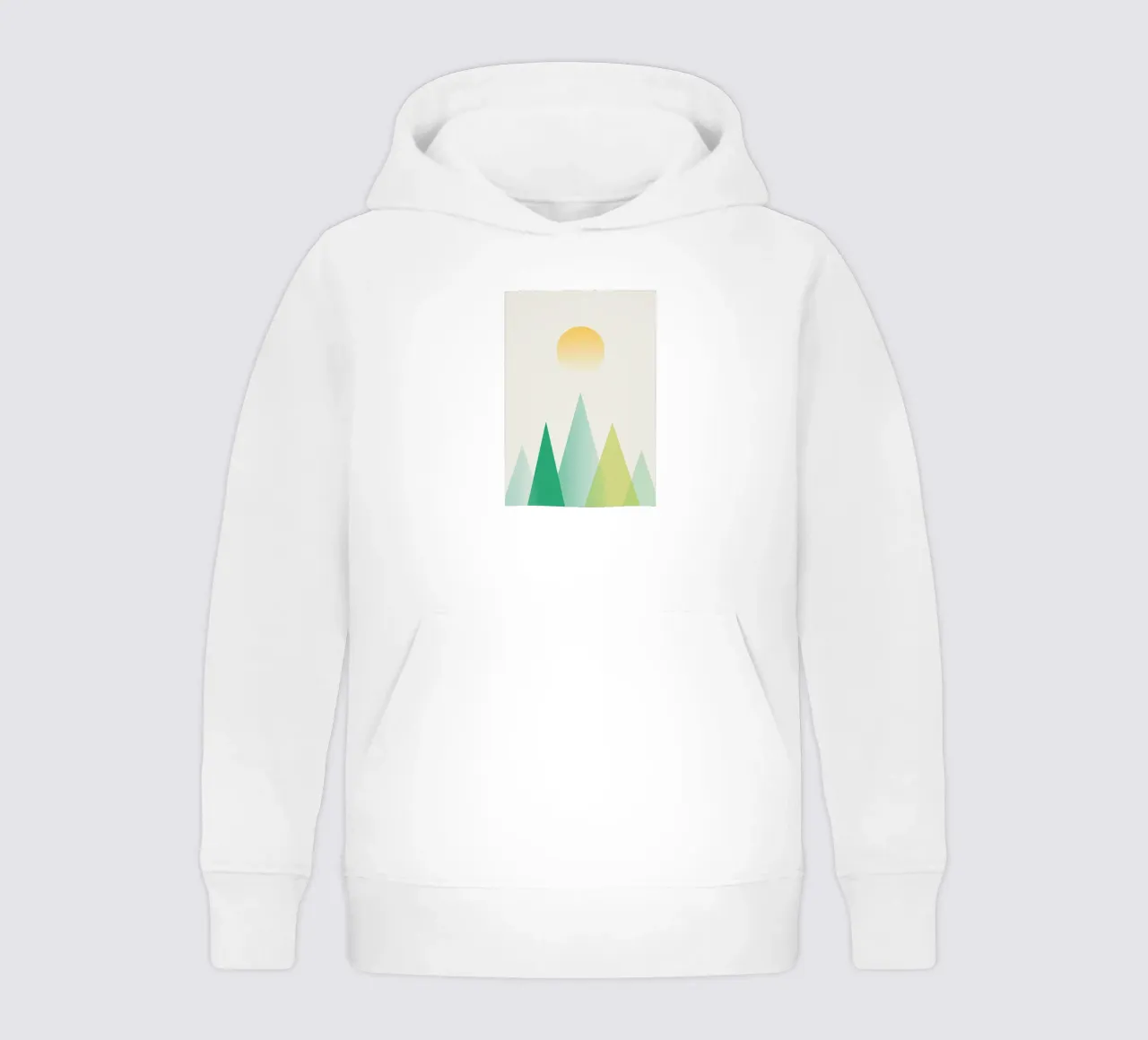 Abstract green mountains kids hoodie by Bartosz Powalka