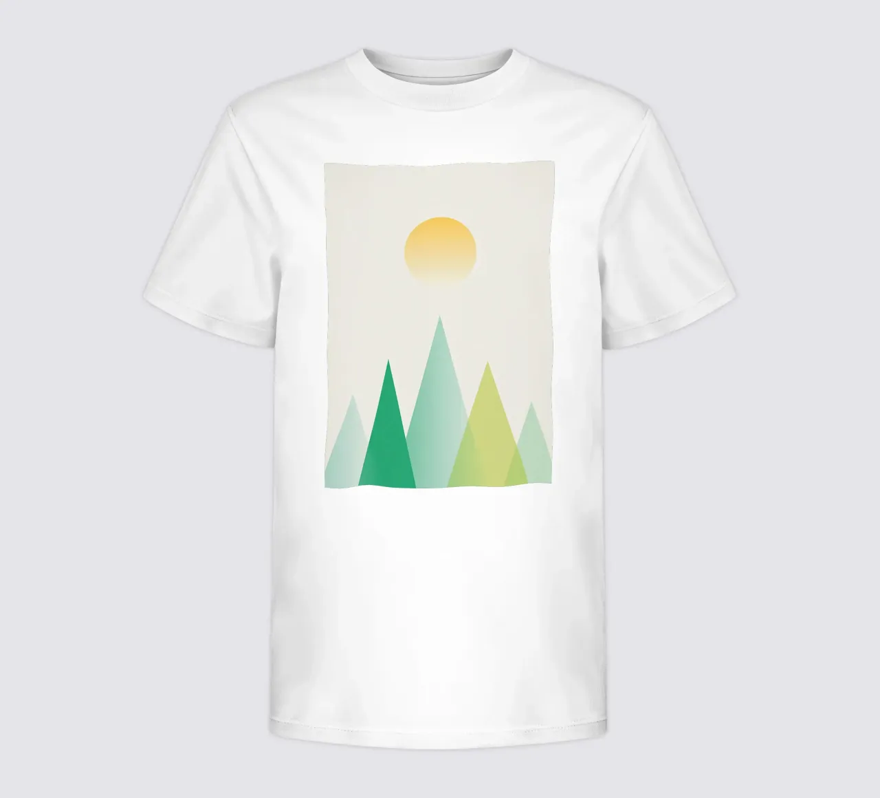 Abstract green mountains kids t-shirt by Bartosz Powalka