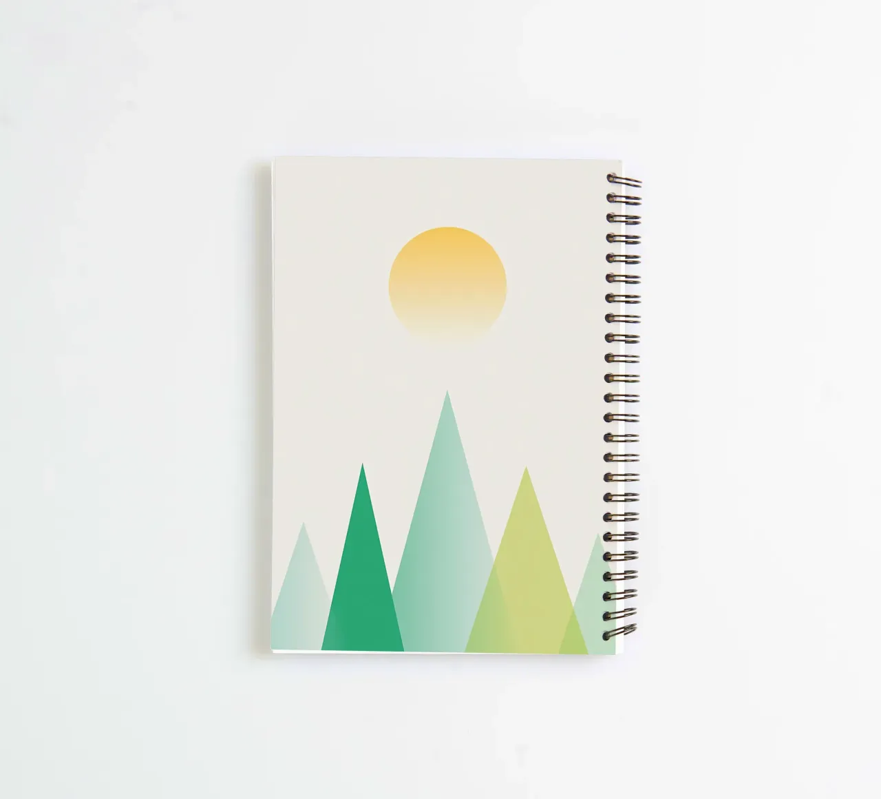 Abstract green mountains spiral notebook by Bartosz Powalka