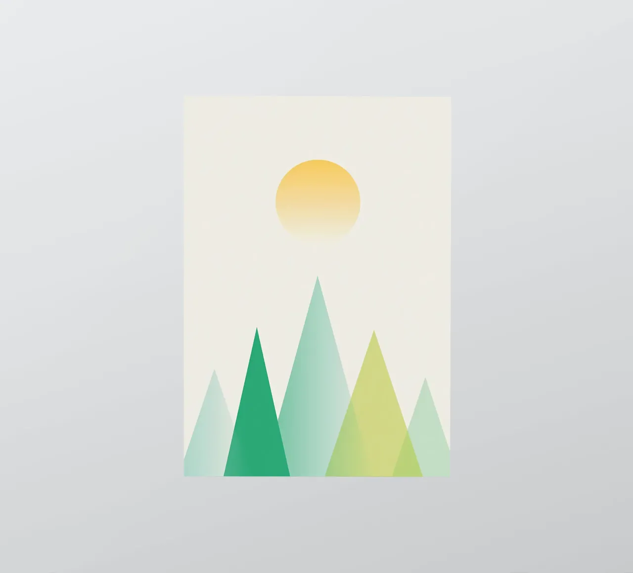 Abstract green mountains sticker by Bartosz Powalka