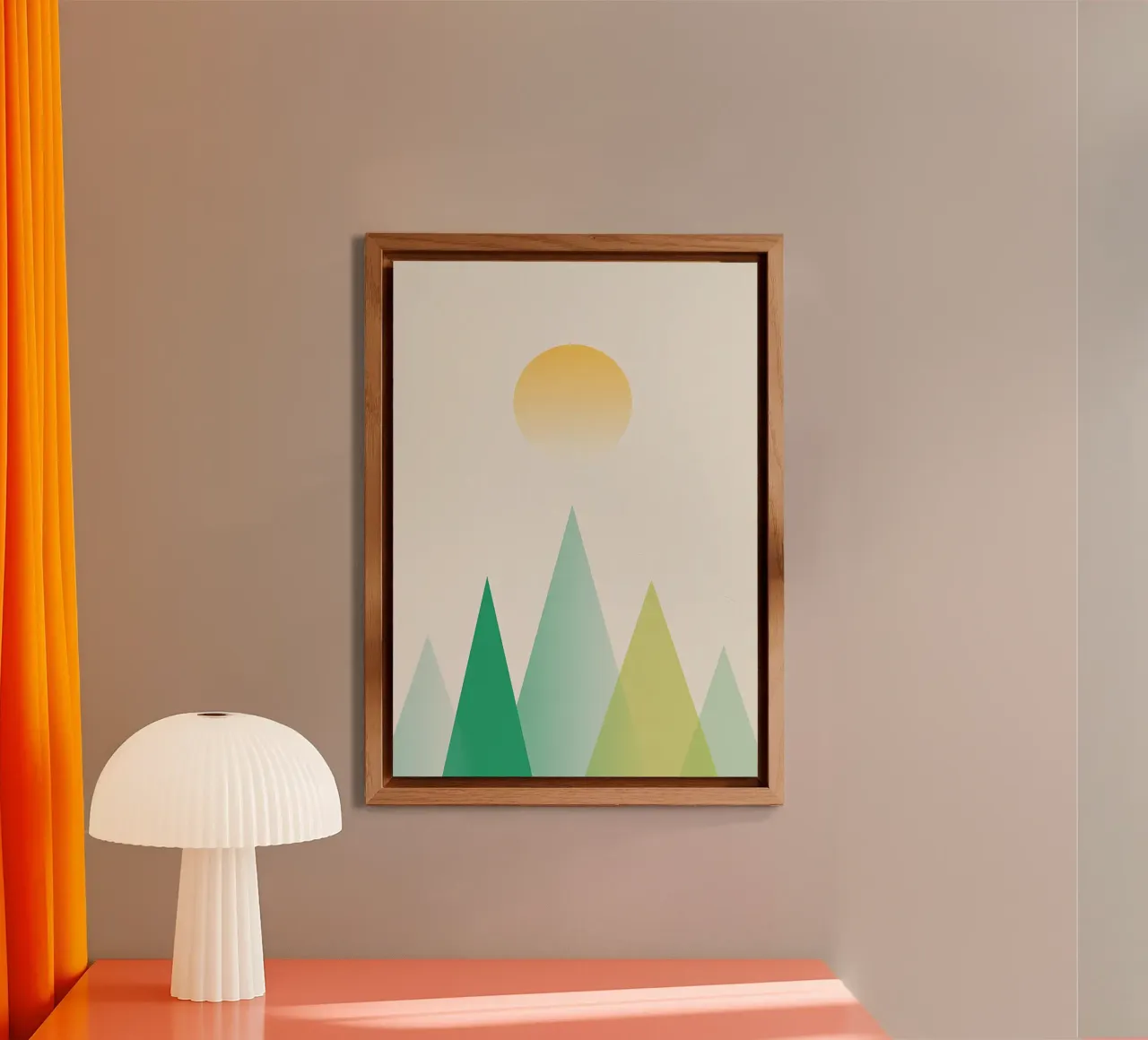 Abstract green mountains alu-dibond by Bartosz Powalka