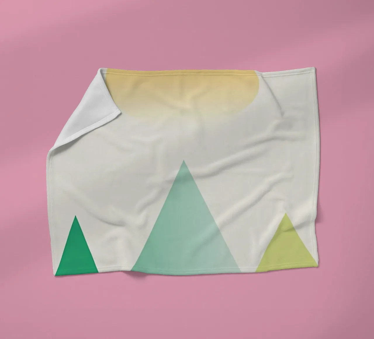 Abstract green mountains fleece blanket by Bartosz Powalka
