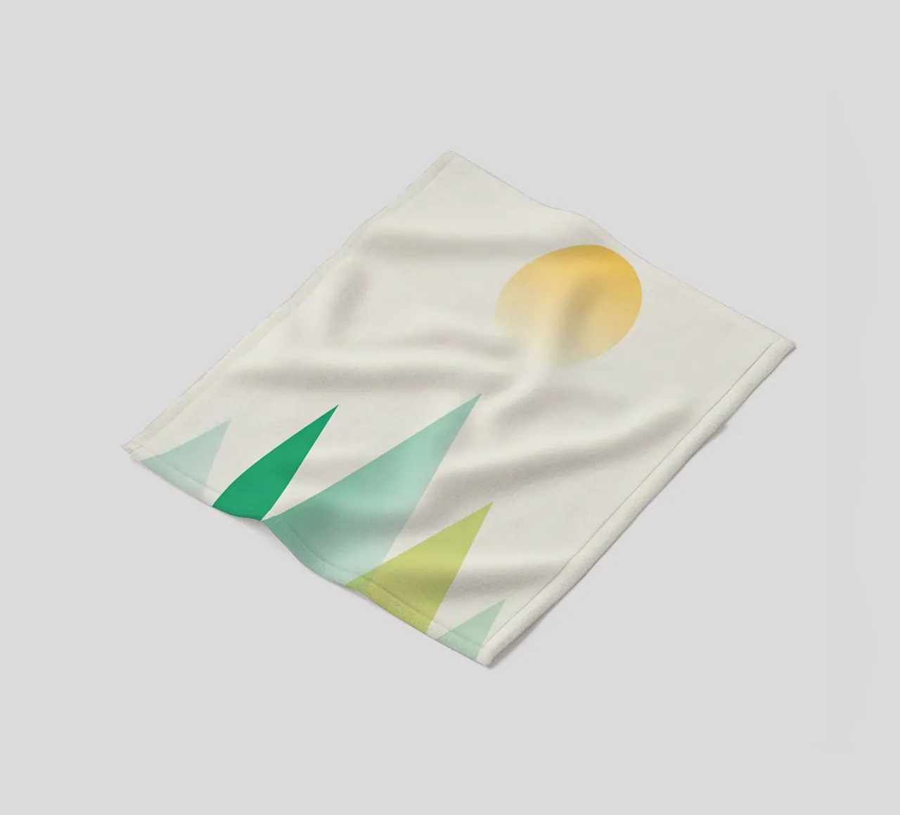 Abstract green mountains fleece blanket by Bartosz Powalka