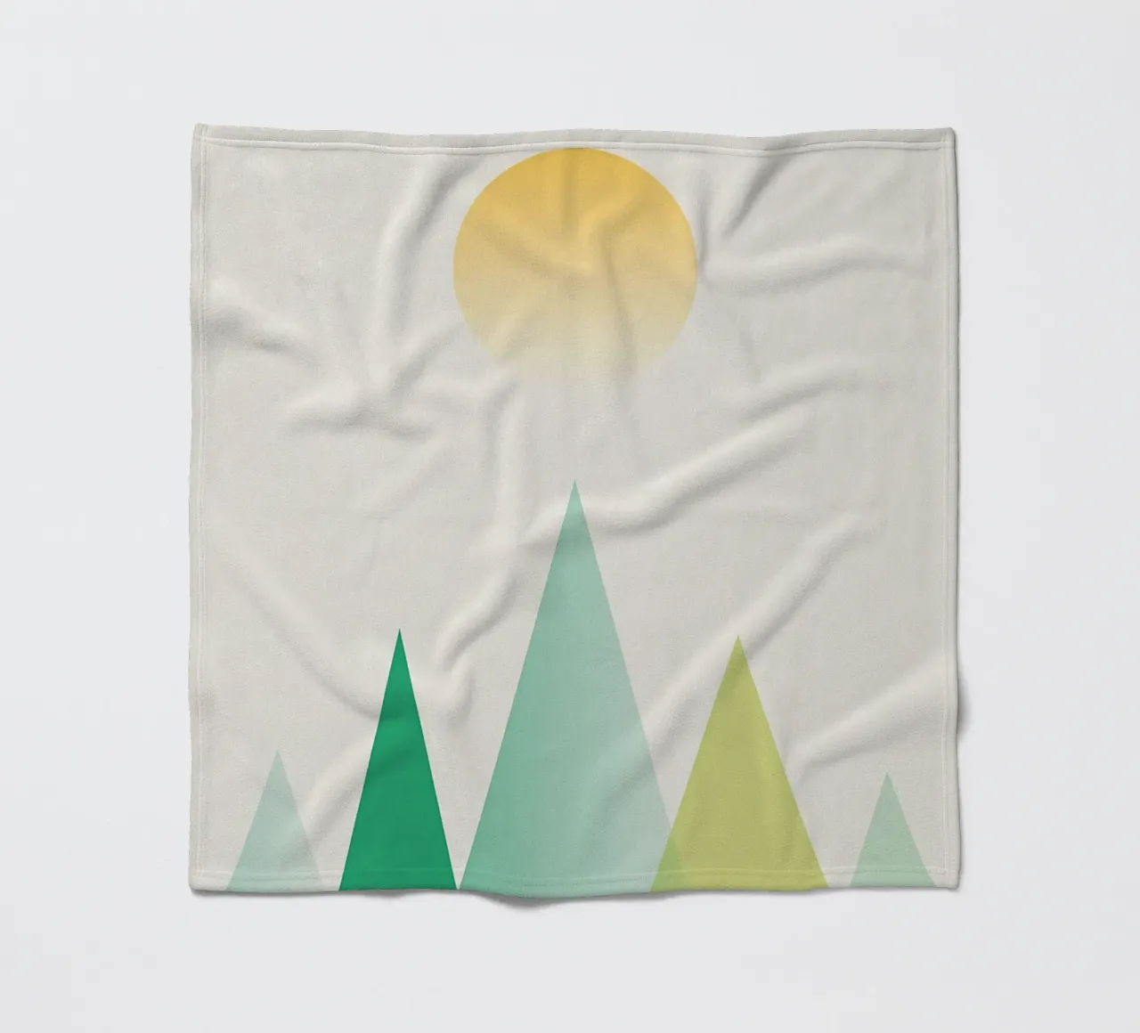 Abstract green mountains fleece blanket by Bartosz Powalka