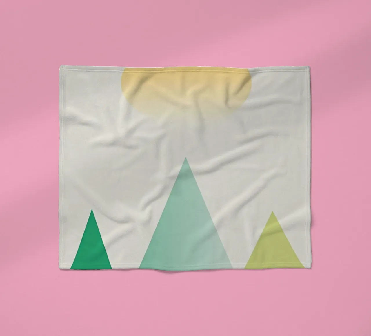 Abstract green mountains fleece blanket by Bartosz Powalka