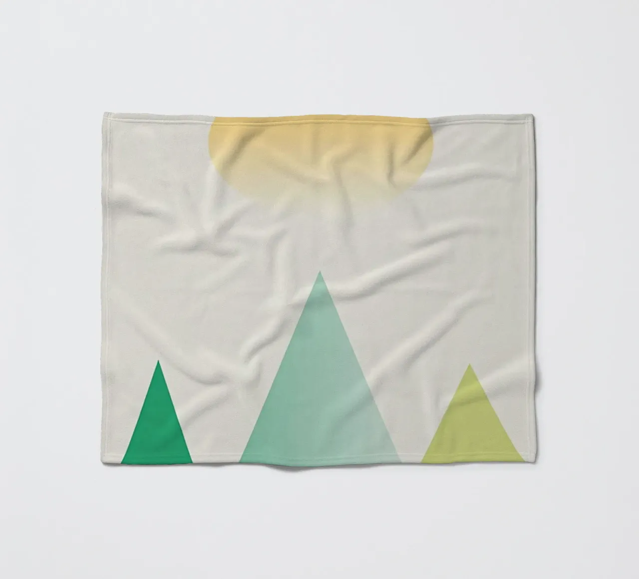 Abstract green mountains fleece blanket by Bartosz Powalka