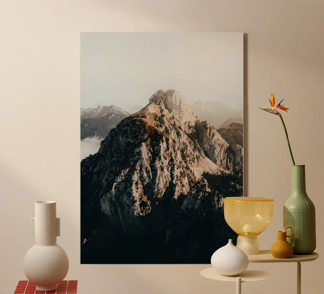 Mountain at sunset acrylic glass by Matthew Katz
