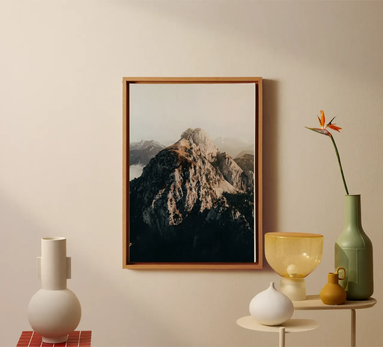 Montagna al tramonto tela con Cornice a cassetta da Matthew Katz