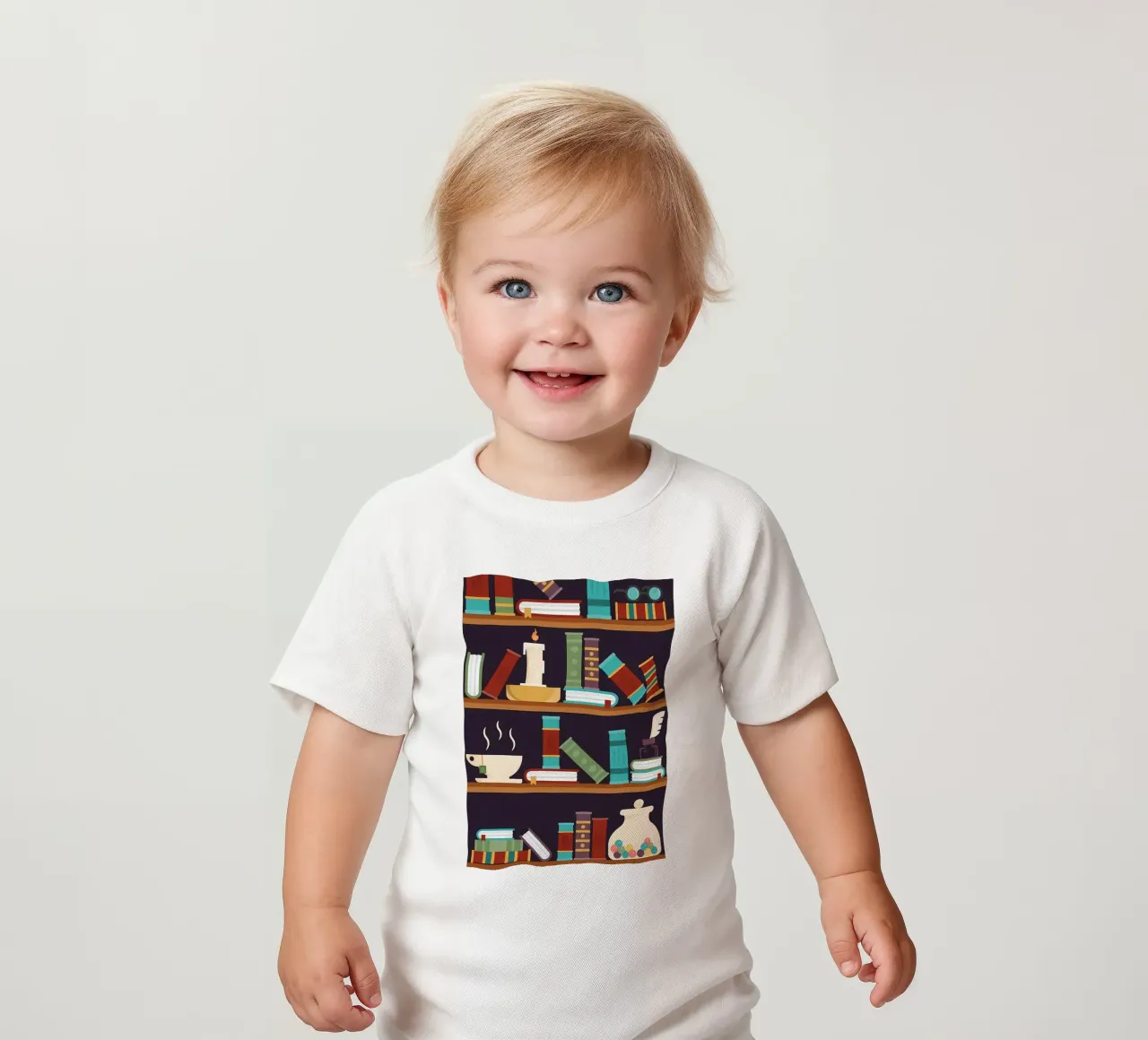 Mystical Library baby t-shirt by Aiden Garcia