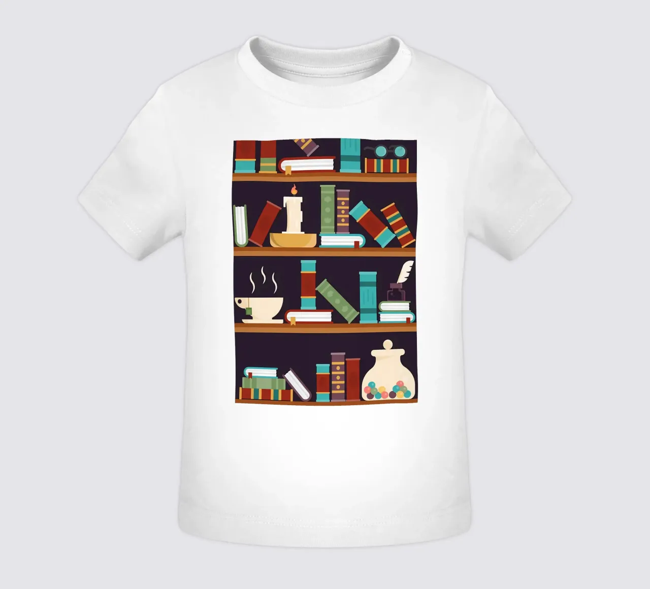Mystical Library baby t-shirt by Aiden Garcia
