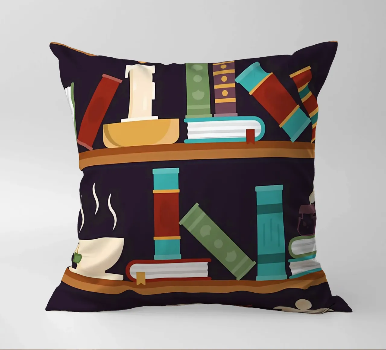 Mystical Library decorative cushion by Aiden Garcia