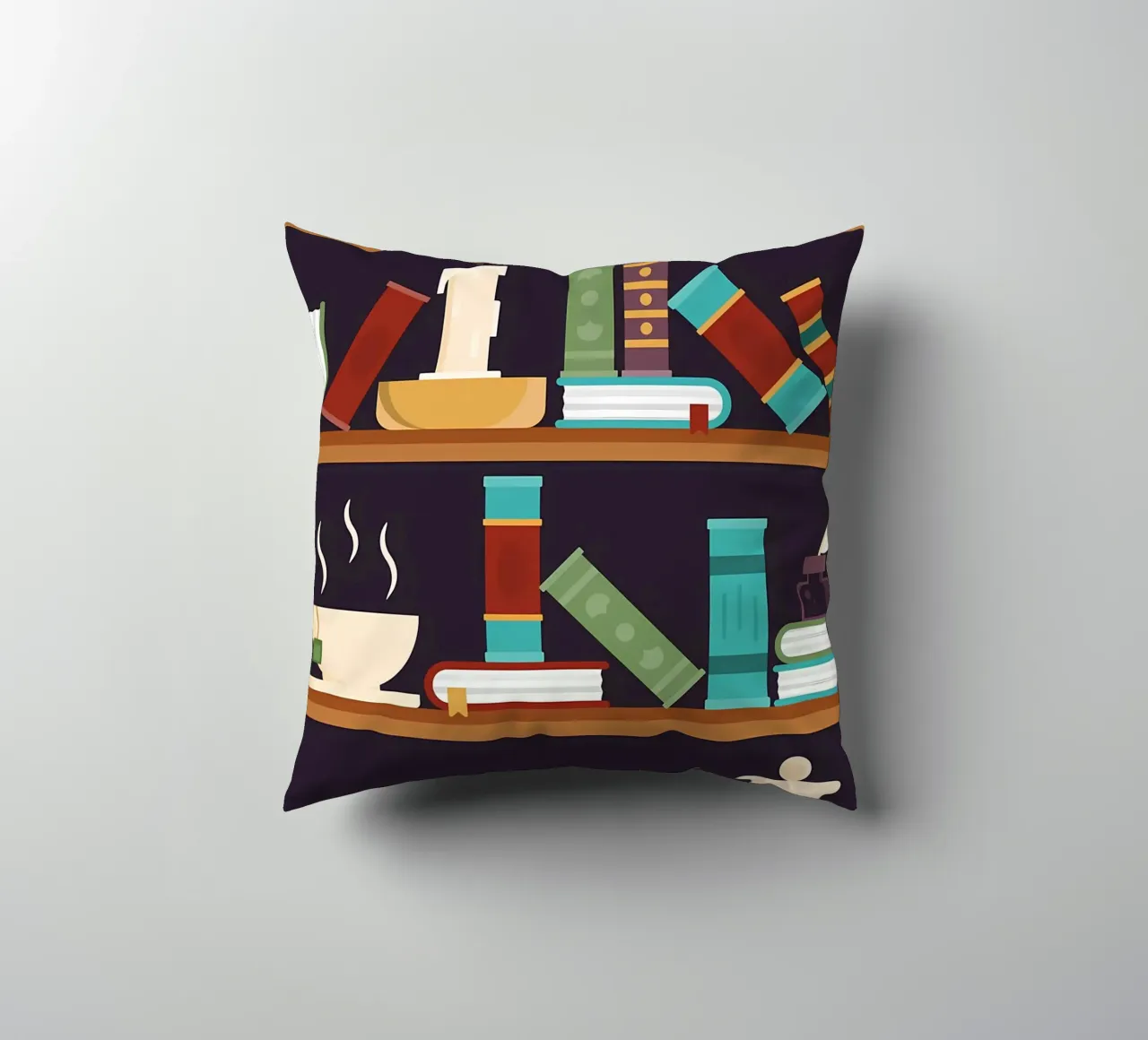 Mystical Library decorative cushion by Aiden Garcia