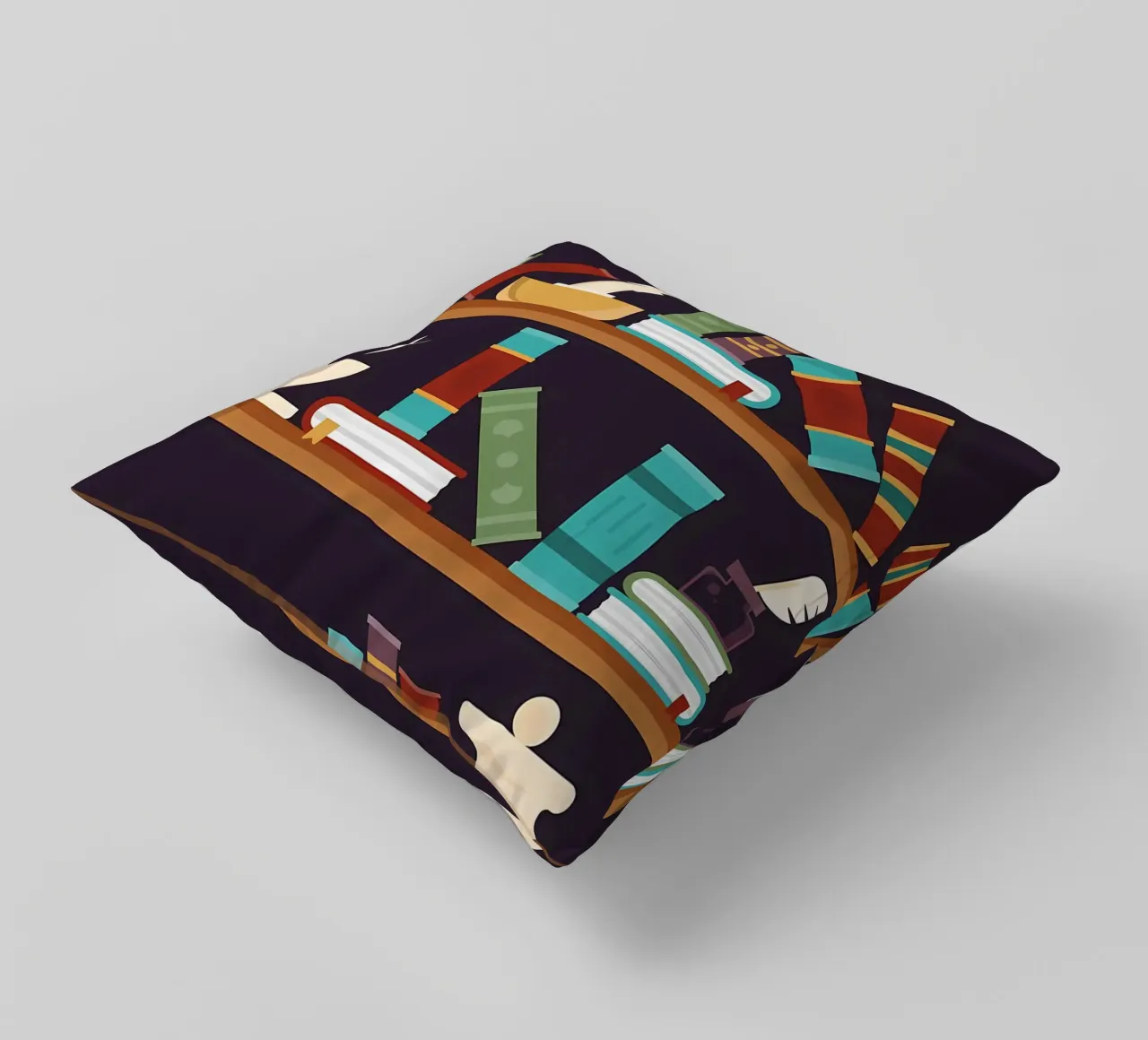 Mystical Library decorative cushion by Aiden Garcia