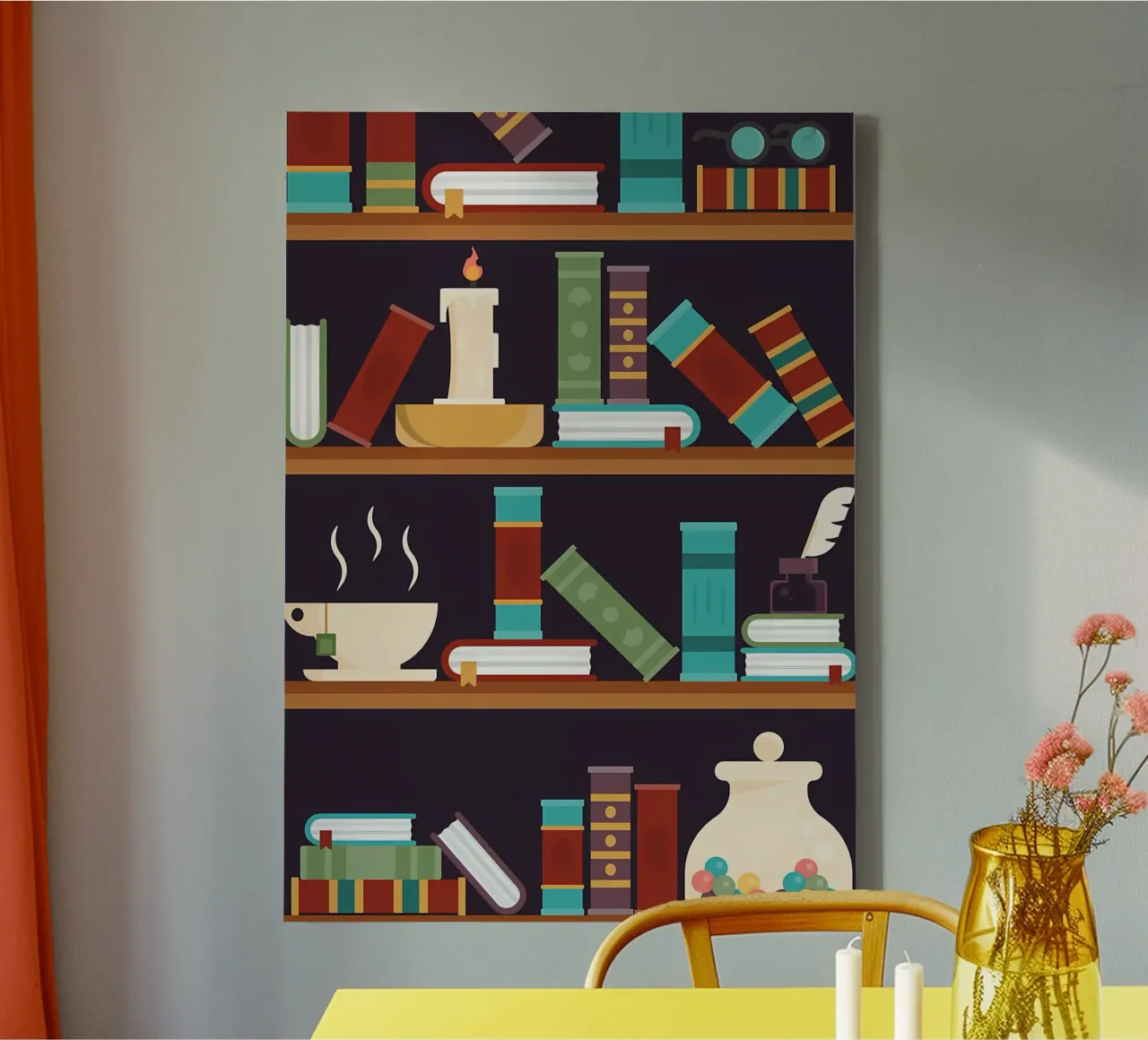 Mystical Library canvas with Floater frame by Aiden Garcia