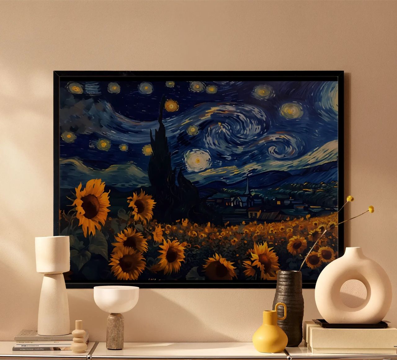 Vangogh-Sonnenblume Poster von Adrian Patel