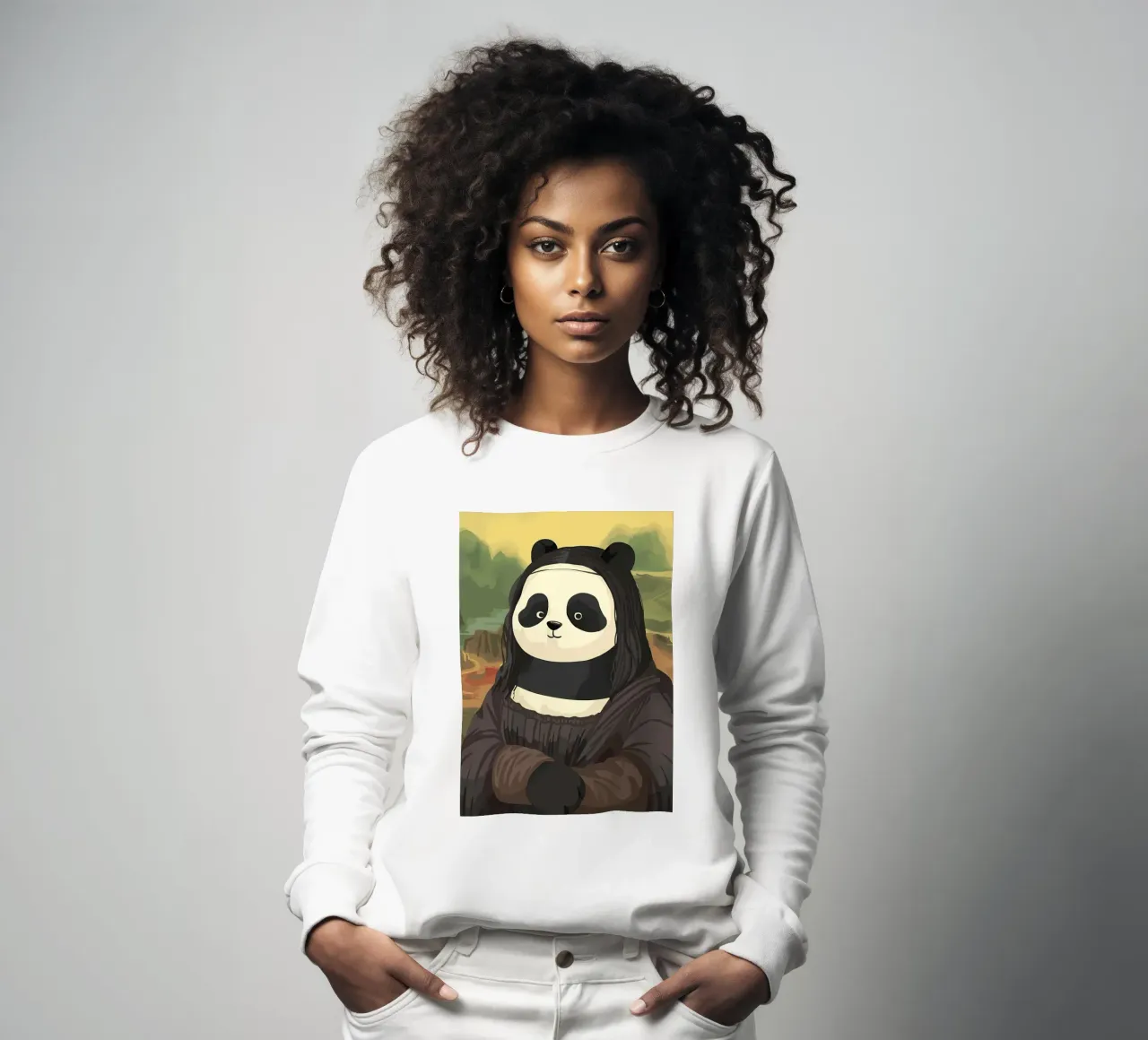 Panda in Monalisa Style felpa da Adrian Patel