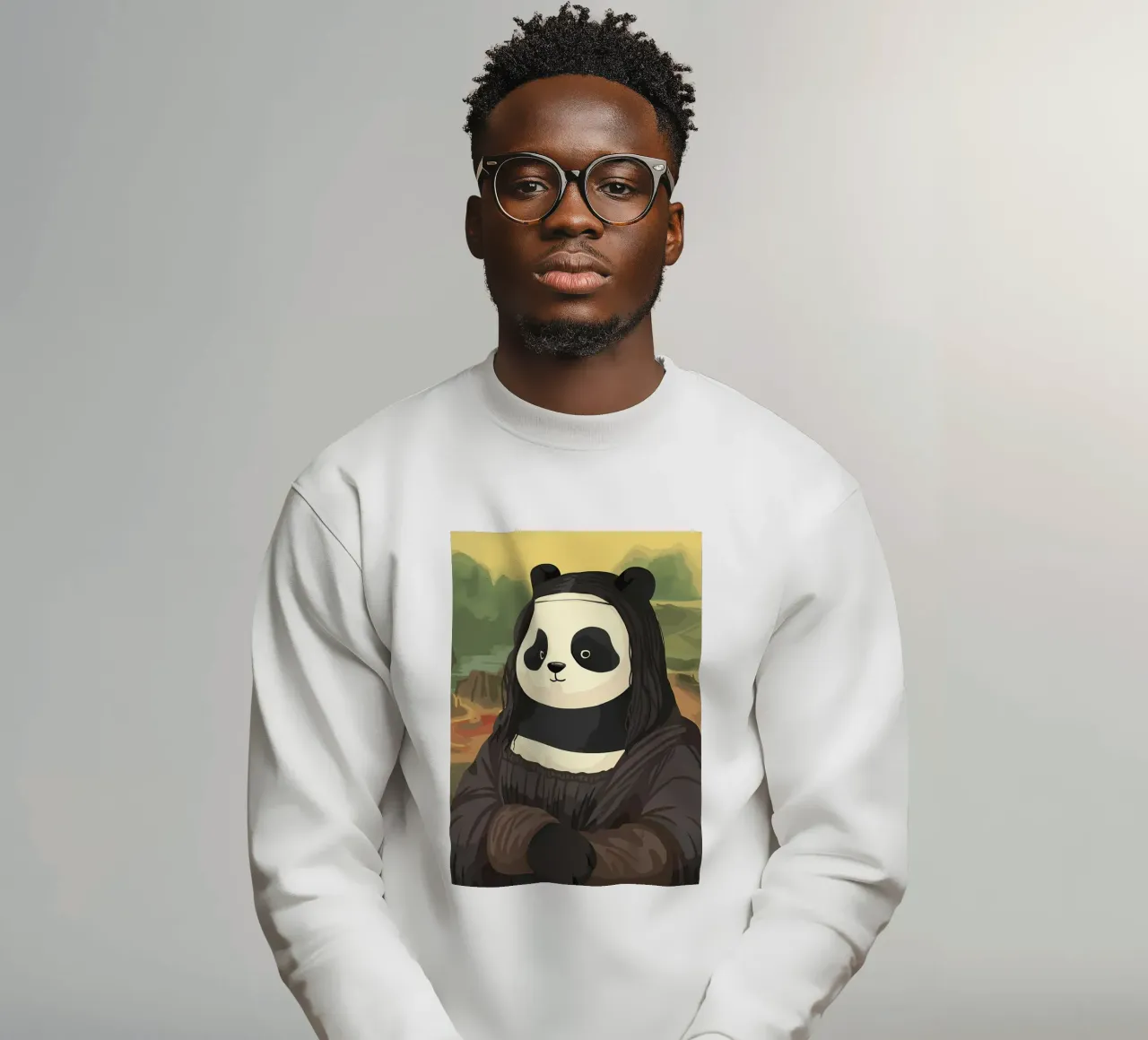 Panda in Monalisa Style felpa da Adrian Patel