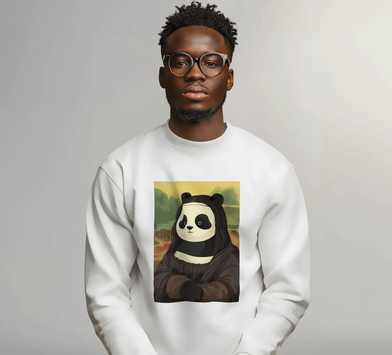 Panda in Monalisa Style felpa da Adrian Patel