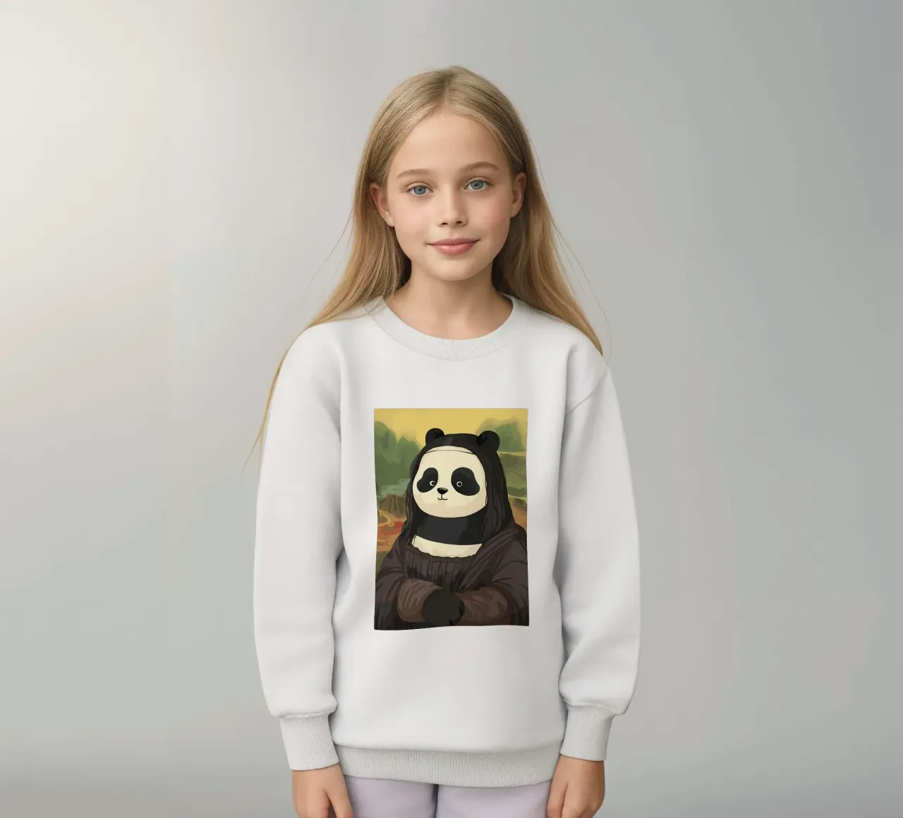 Panda in Monalisa Style felpa bambino da Adrian Patel