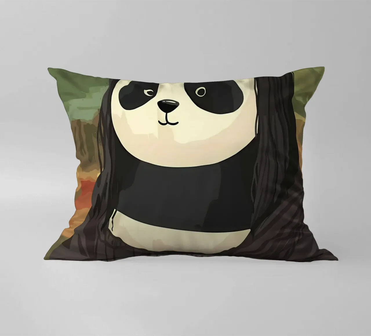Panda in Monalisa Style cuscino da Adrian Patel