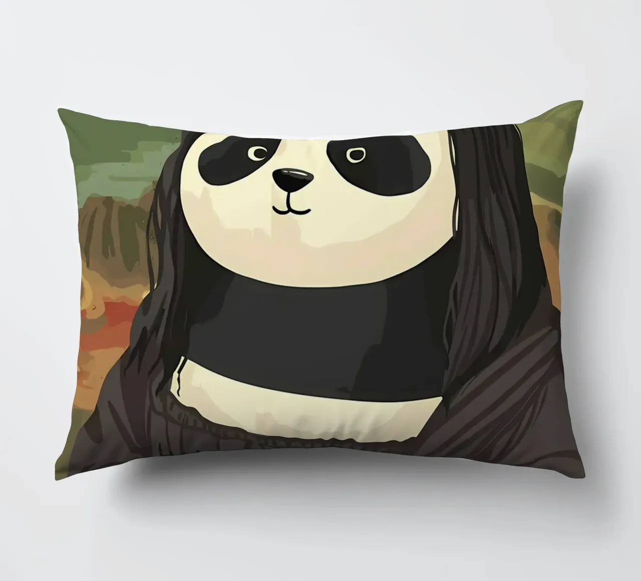 Panda in Monalisa Style cuscino da Adrian Patel
