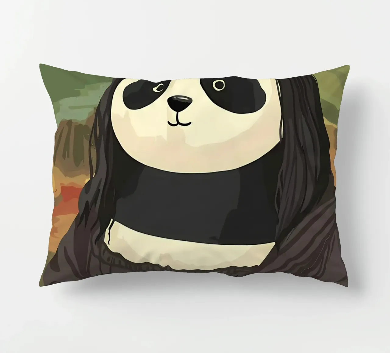 Panda in Monalisa Style cuscino da Adrian Patel