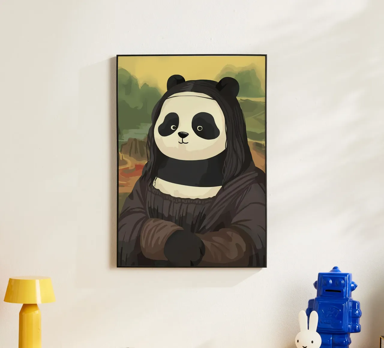Panda in Monalisa Style alluminio dibond da Adrian Patel