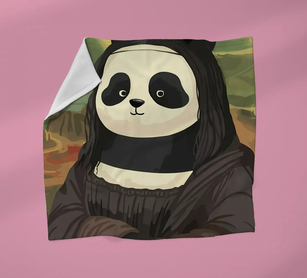 Panda in Monalisa Style coperta in pile da Adrian Patel