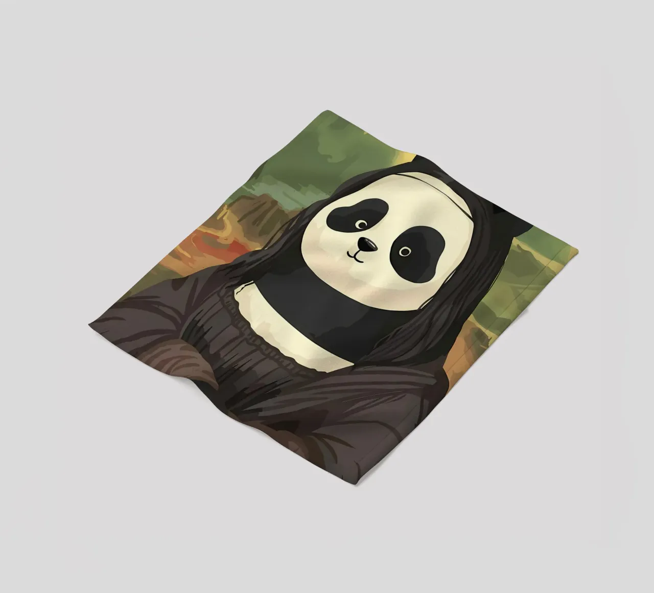 Panda in Monalisa Style coperta in pile da Adrian Patel
