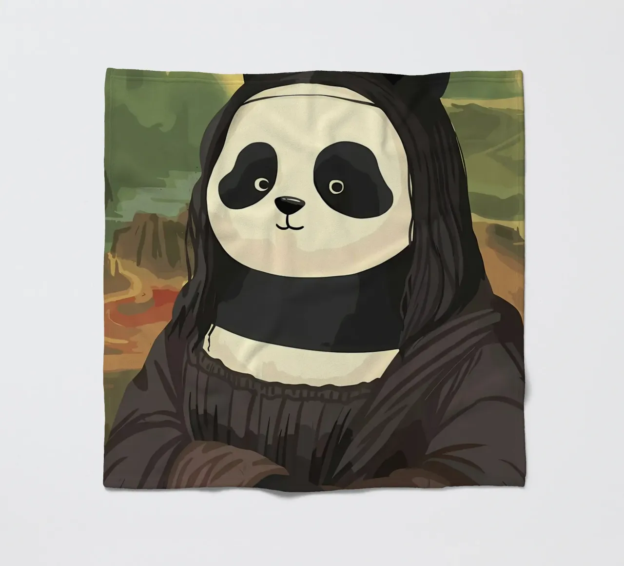 Panda in Monalisa Style coperta in pile da Adrian Patel