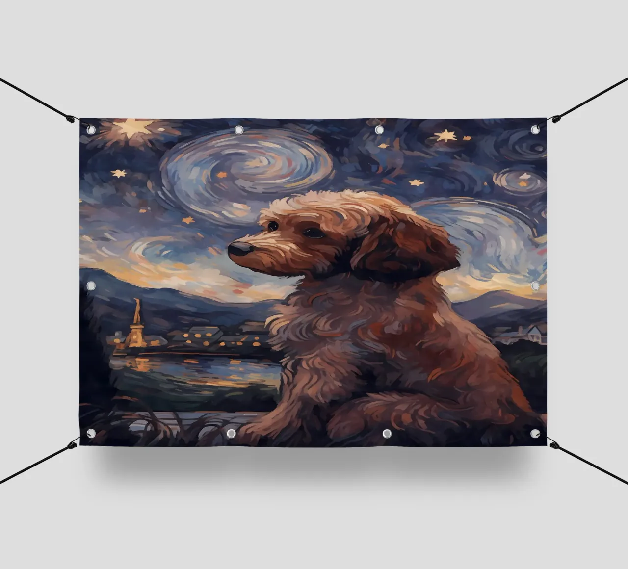 Cavoodle Notte stellata telo in pvc da Adrian Patel