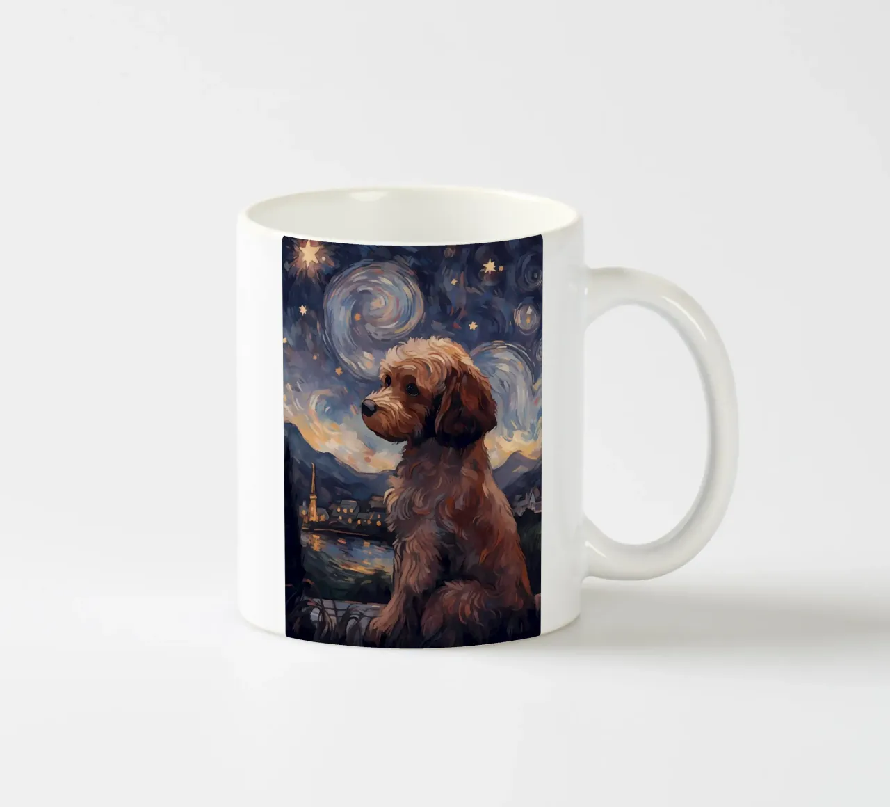Cavoodle Notte stellata tazza in ceramica da Adrian Patel