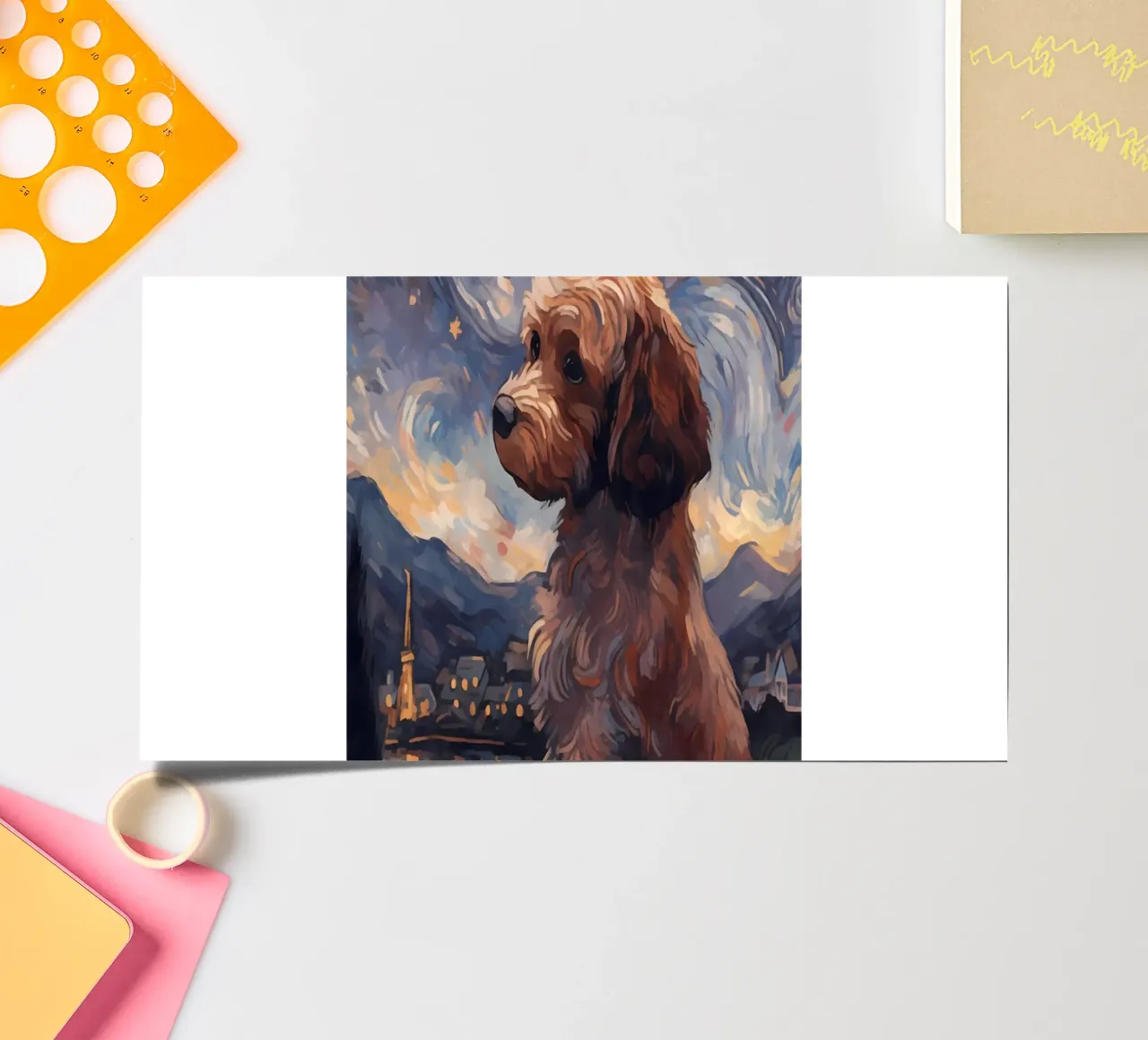 Cavoodle Starry Night sticker sheet by Adrian Patel