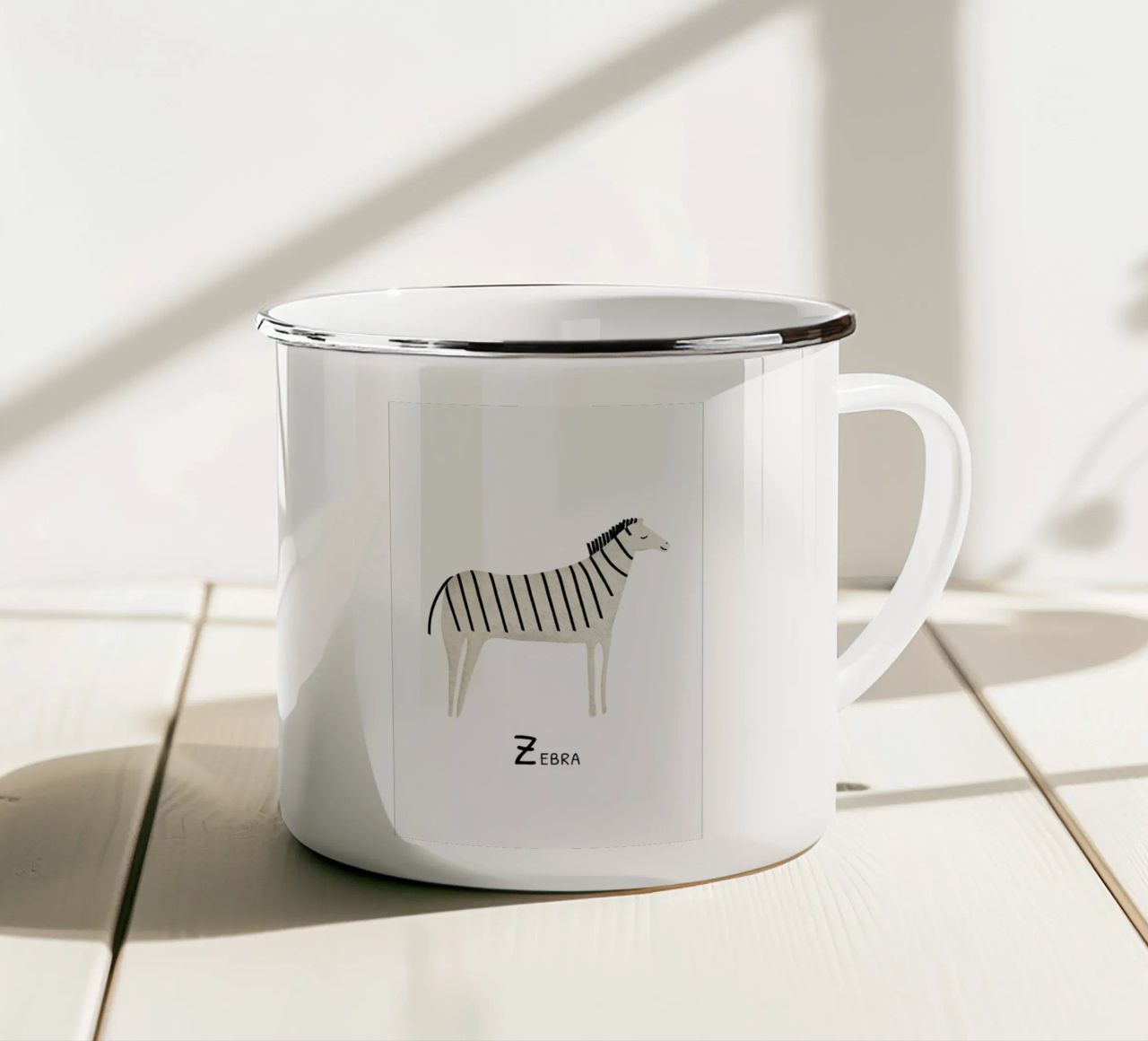 Zebra tazza in smalto da Little Flourishes