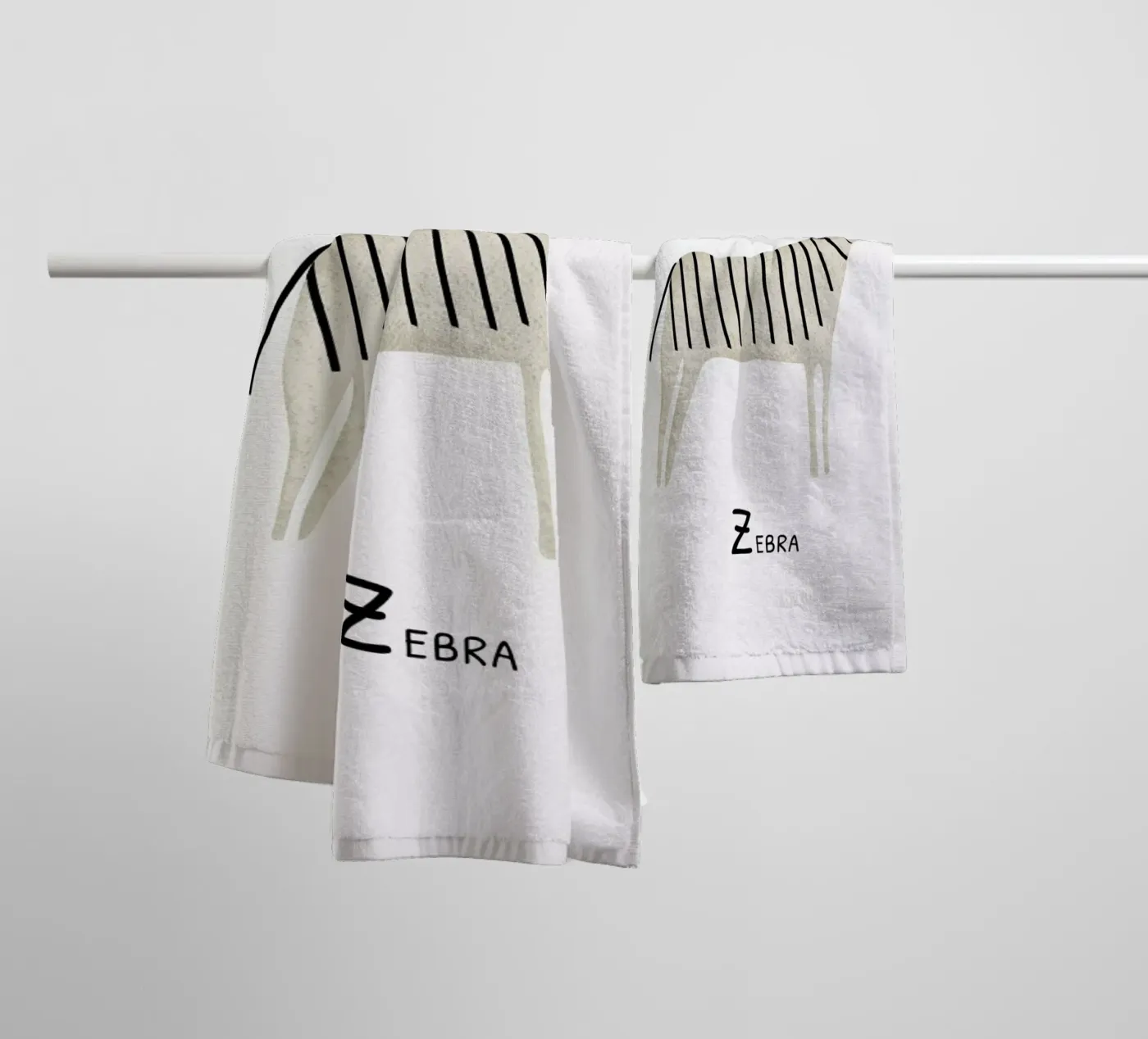 Zebra badhanddoek van Little Flourishes