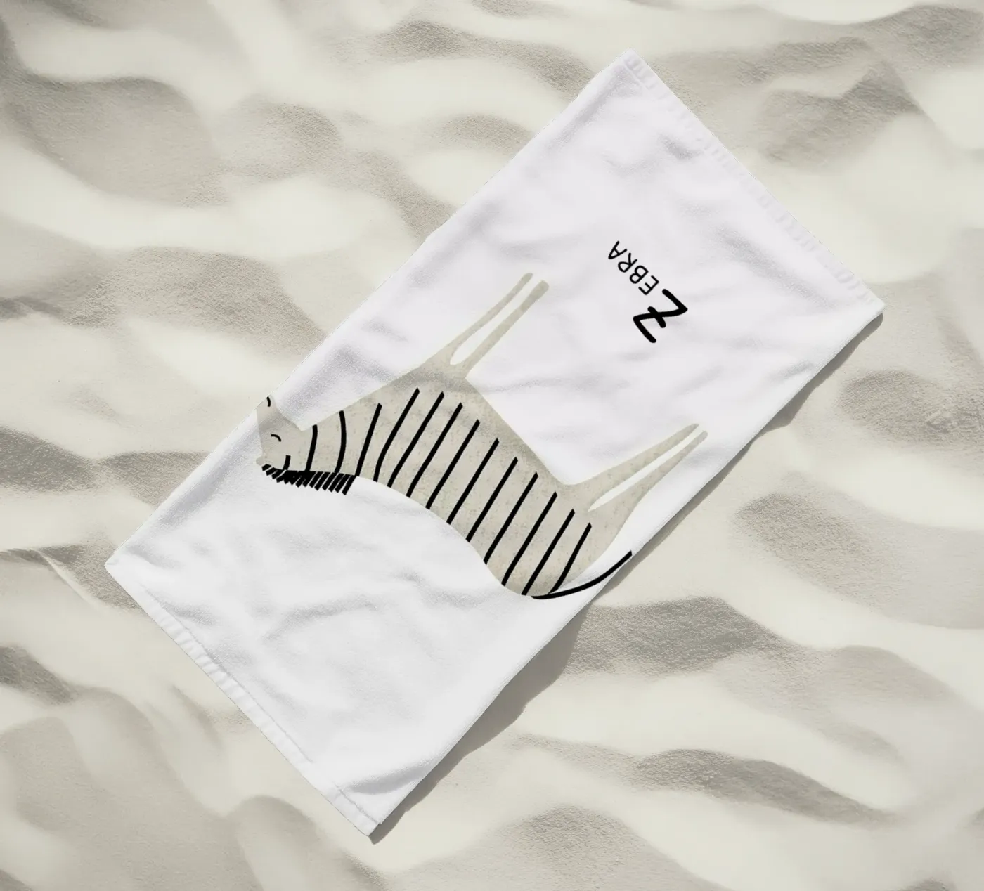 Zebra beach towel by Little Flourishes