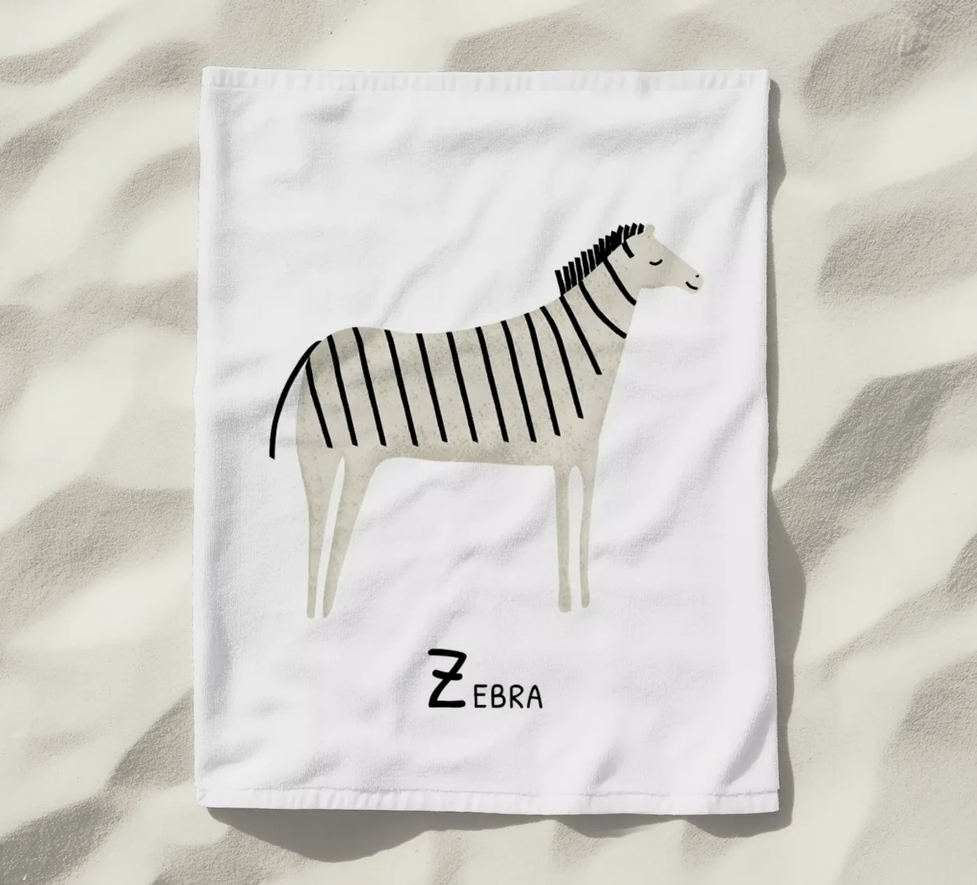 Zebra beach towel by Little Flourishes