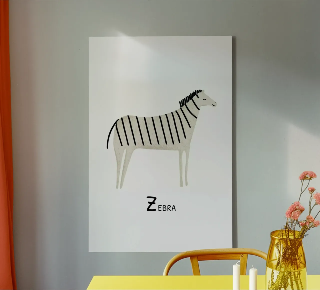 Zebra tela con Cornice a cassetta da Little Flourishes