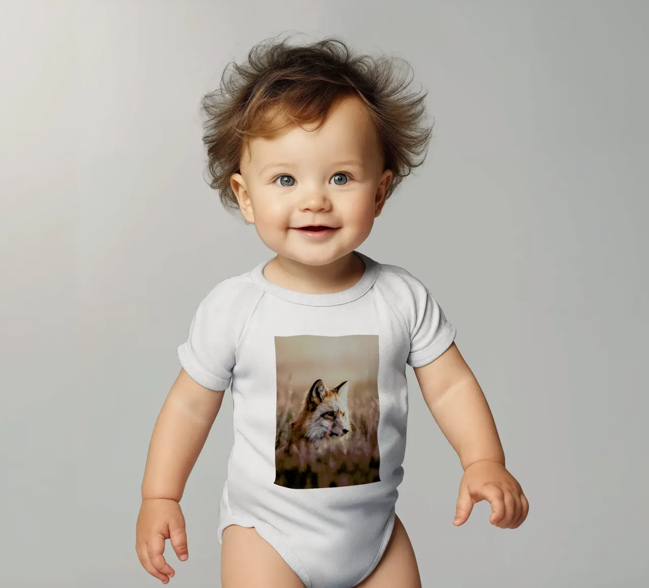 Fox in Reeds body neonato maniche corte da Natural Kingdom